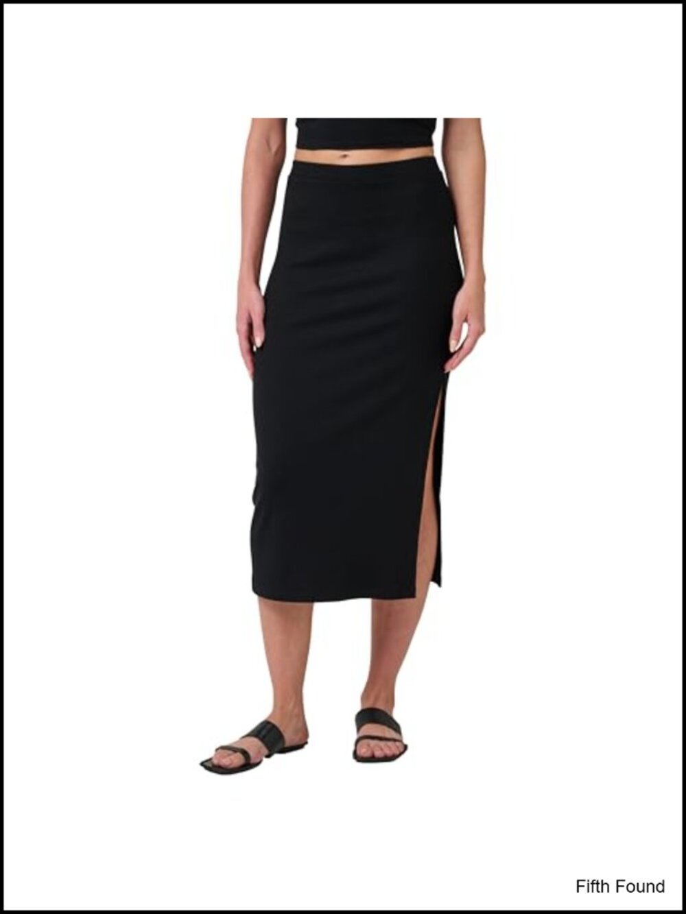 Ribbed Knit Midi Skirt Casual Spring Summer